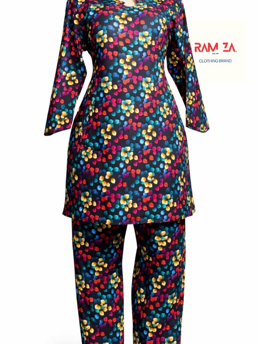Stylish Two-Piece Floral Suit – Comfortable & Trendy
