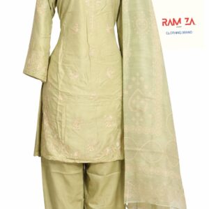 Elegant Three Piece Suit – Shirt, Trouser & Matching Dupatta
